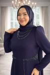 Zübeyde Tesettür Abiye Lacivert