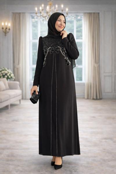Betül Tesettür Abiye Siyah