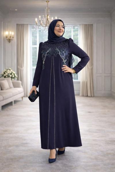 Betül Tesettür Abiye Lacivert