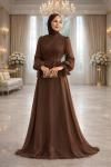 Meltem Tesettür Abiye Kahverengi