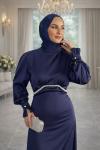 Eslem Tesettür Abiye Lacivert
