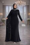 Serap Tesettür Abiye Siyah