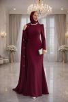 Serap Tesettür Abiye Bordo