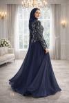 Ferhunde Tesettür Abiye Lacivert