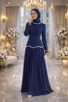 Merve Tesettür Abiye Lacivert
