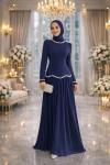 Merve Tesettür Abiye Lacivert