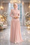 Merve Tesettür Abiye Pembe