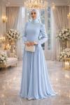 Merve Tesettür Abiye Bebe Mavisi