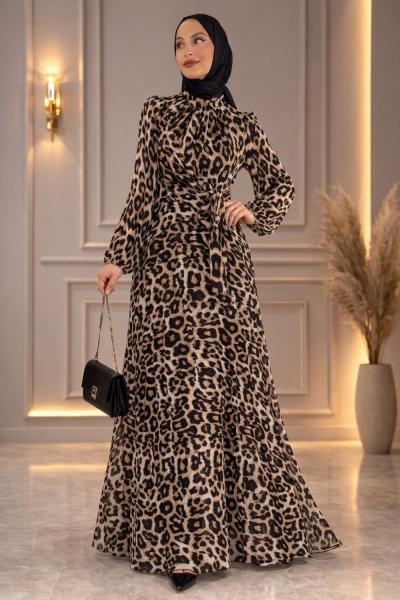 Aysel Leopar elbise Leopar