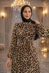 Aysel Leopar elbise Leopar