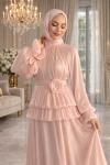 Feryal Tesettür Abiye Pembe