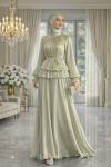 Feryal Tesettür Abiye Mint Yeşili
