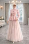Eylül Tesettür Abiye Pembe