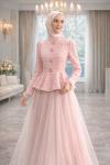 Eylül Tesettür Abiye Pembe