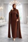 Esin Tesettür Abiye Kahverengi
