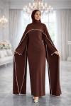 Esin Tesettür Abiye Kahverengi
