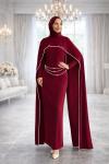 Esin Tesettür Abiye Bordo