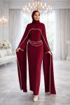 Esin Tesettür Abiye Bordo