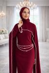 Esin Tesettür Abiye Bordo