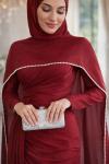 İncilay Tesettür Abiye Bordo