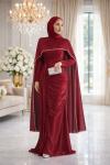 İncilay Tesettür Abiye Bordo
