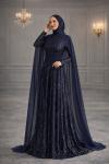 Ayşegül Tesettür Abiye Lacivert