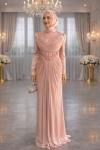 Nimet Tesettür Abiye Pembe