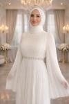 Dilek Tesettür Abiye Beyaz