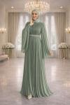 Dilek Tesettür Abiye Mint Yeşili