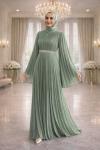 Dilek Tesettür Abiye Mint Yeşili