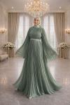 Dilek Tesettür Abiye Mint Yeşili