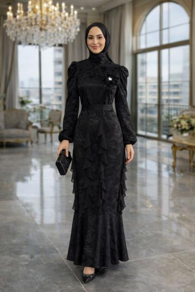 Gülay Tesettür Abiye Siyah