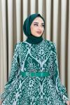 Dilek etnik desen elbise Yeşil