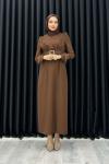 KEVSER ELBİSE Kahverengi