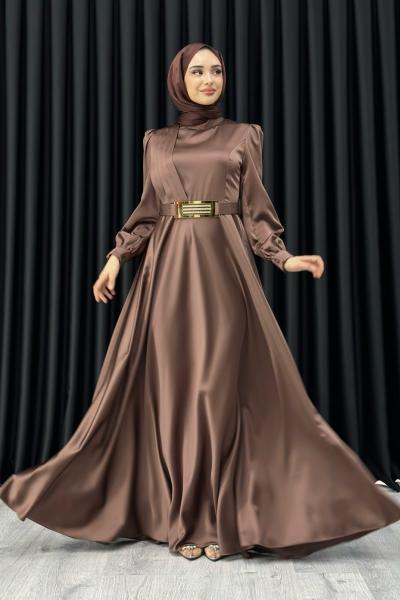 HAZAL KEMERLİ ABİYE Kahverengi