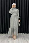 Ebru Piliseli Jan Jan Abiye Tesettür Gri