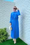 Ayla Etekli Takım Tesettür Mavi
