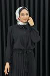 Ayla Etekli Takım Tesettür Siyah