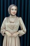 Ceylin Abiye Tesettür Bej