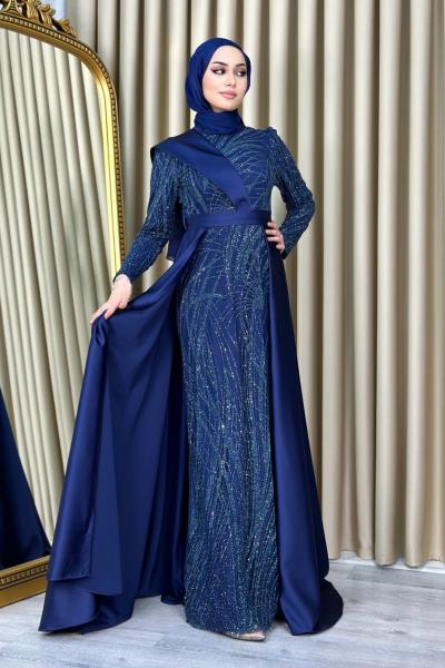 Şirin Abiye Tesettür Lacivert