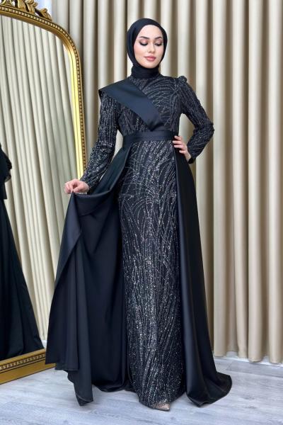 Şirin Abiye Tesettür Siyah