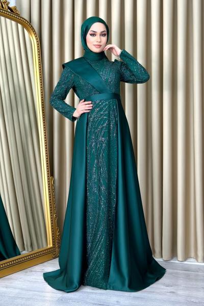 Şirin Abiye Tesettür Yeşil