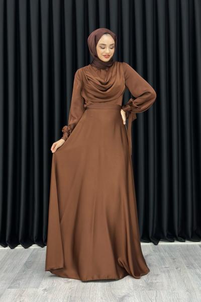 Helen Abiye Tesettür Kahverengi
