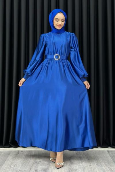 Melek Elbise Tesettür Saks Mavisi
