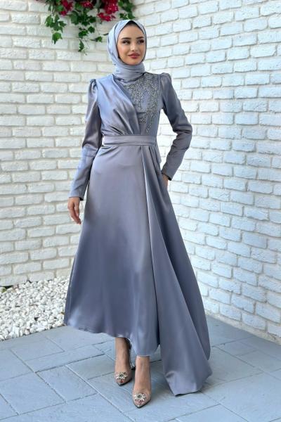 Ziynet Abiye Tesettür Gri