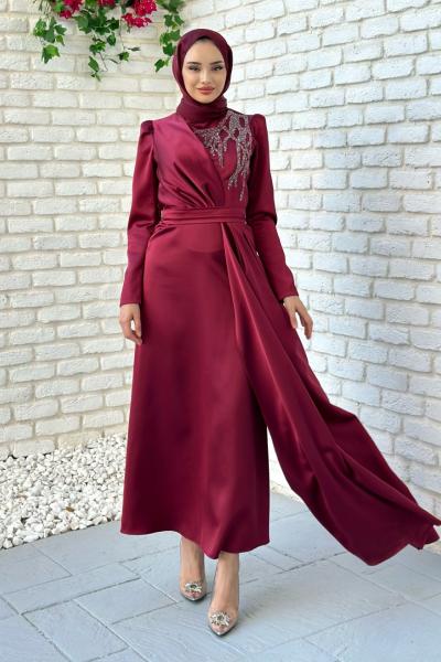 Ziynet Abiye Tesettür Bordo