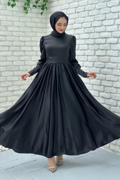 Mücella Tesettür Abiye Siyah