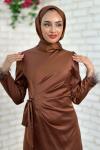 Suzan Abiye Tesettür Kahverengi