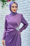 Nişantaşı Abiye Tesettür Lila
