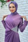 Nişantaşı Abiye Tesettür Lila